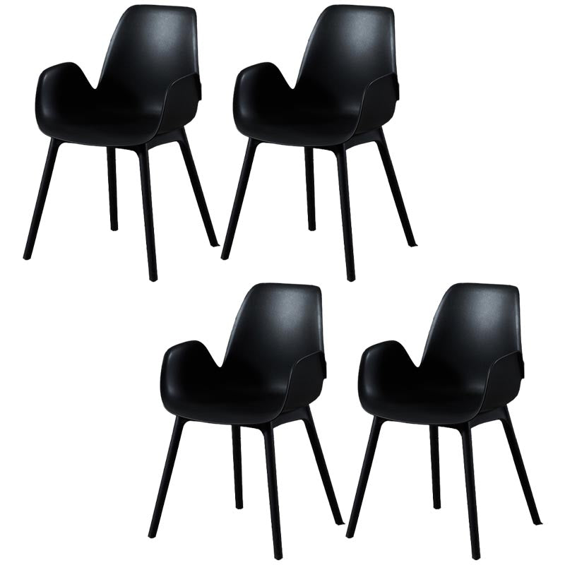 Modern Plastic Chair Parsons Chair with 4 Legs in Matte Finish for Home