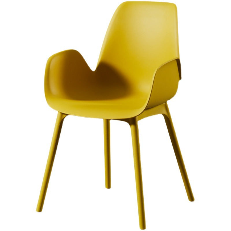 Modern Plastic Chair Parsons Chair with 4 Legs in Matte Finish for Home