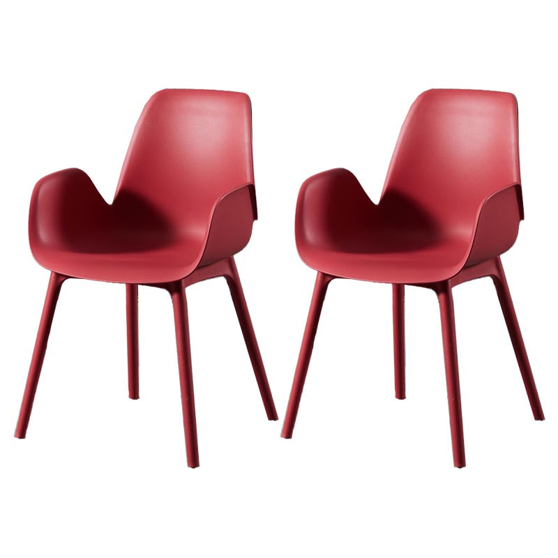 Modern Plastic Chair Parsons Chair with 4 Legs in Matte Finish for Home