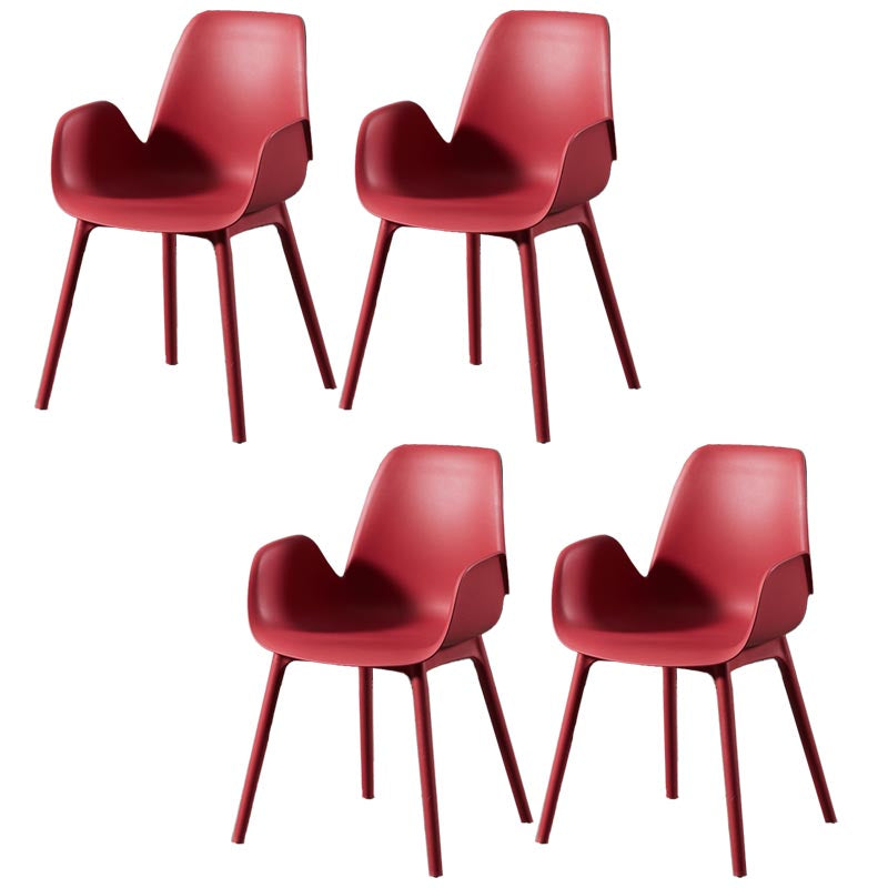 Modern Plastic Chair Parsons Chair with 4 Legs in Matte Finish for Home