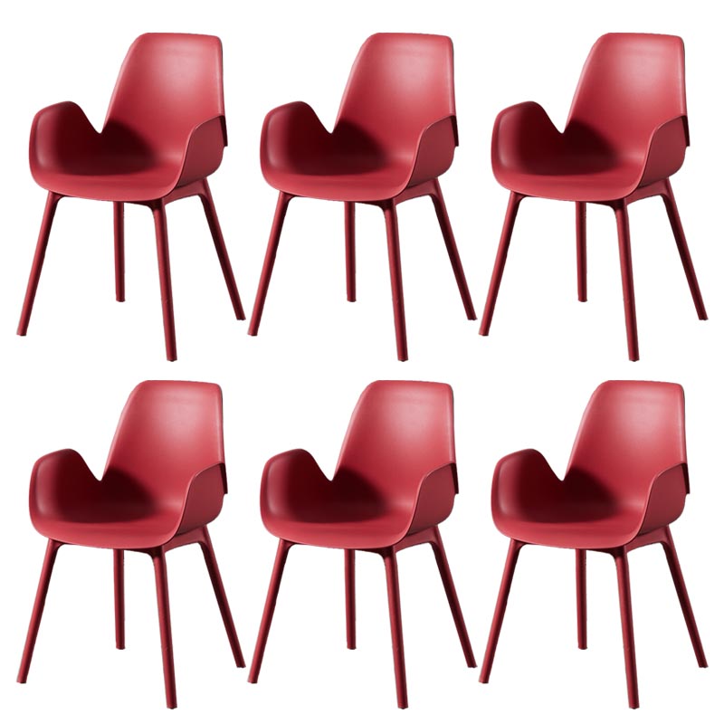 Modern Plastic Chair Parsons Chair with 4 Legs in Matte Finish for Home