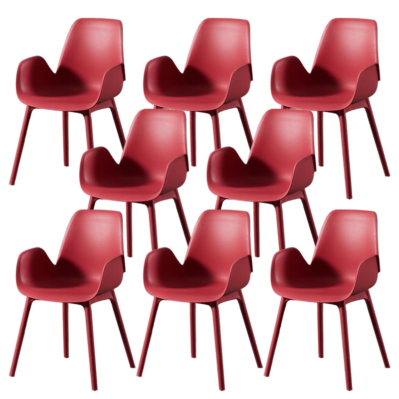 Modern Plastic Chair Parsons Chair with 4 Legs in Matte Finish for Home