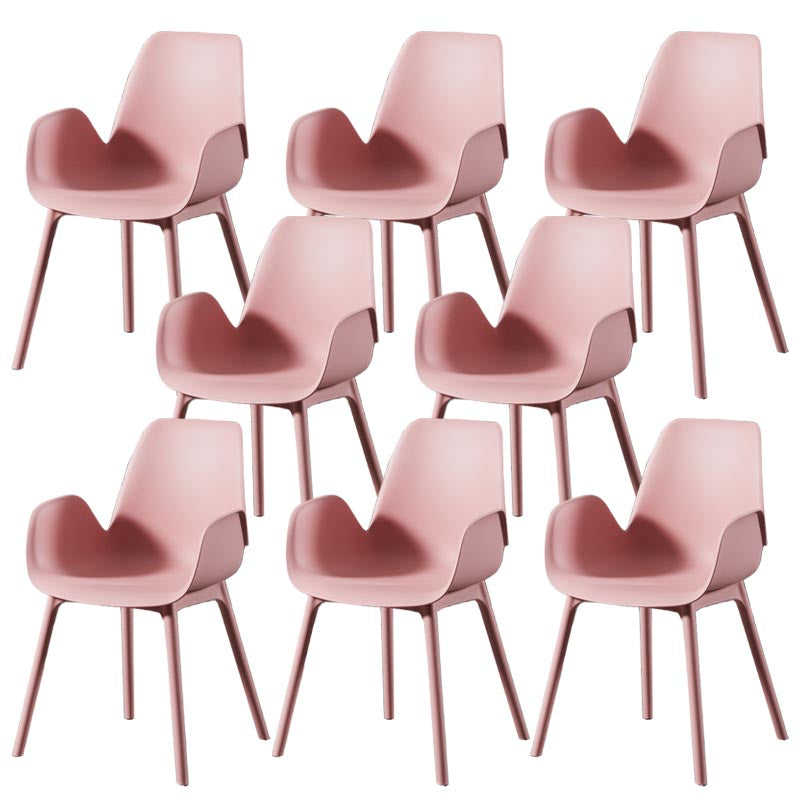 Modern Plastic Chair Parsons Chair with 4 Legs in Matte Finish for Home