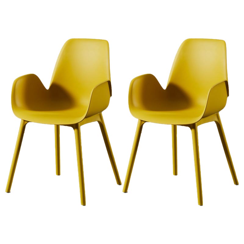 Modern Plastic Chair Parsons Chair with 4 Legs in Matte Finish for Home