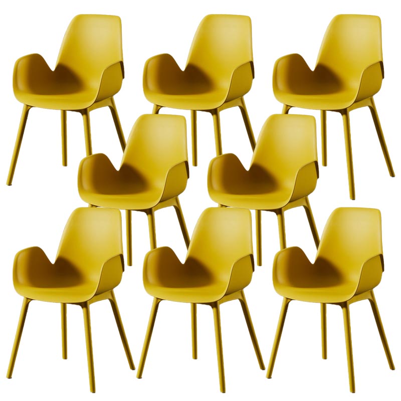 Modern Plastic Chair Parsons Chair with 4 Legs in Matte Finish for Home