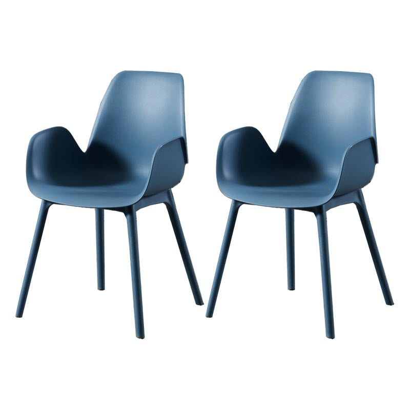 Modern Plastic Chair Parsons Chair with 4 Legs in Matte Finish for Home