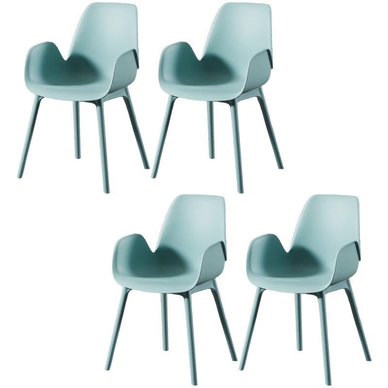 Modern Plastic Chair Parsons Chair with 4 Legs in Matte Finish for Home
