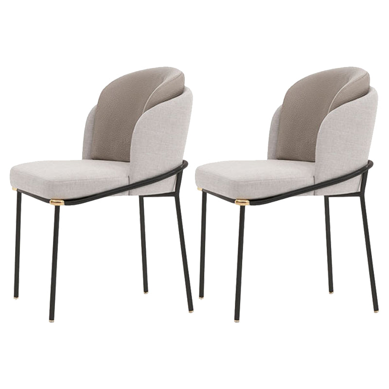 Contemporary Linen Dining Chair Indoor Parsons Chair in Matte Finish for Home