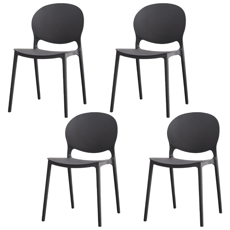 Modern Plastic Chair Kitchen Open Back Dining Side Furniture in Matte Finish
