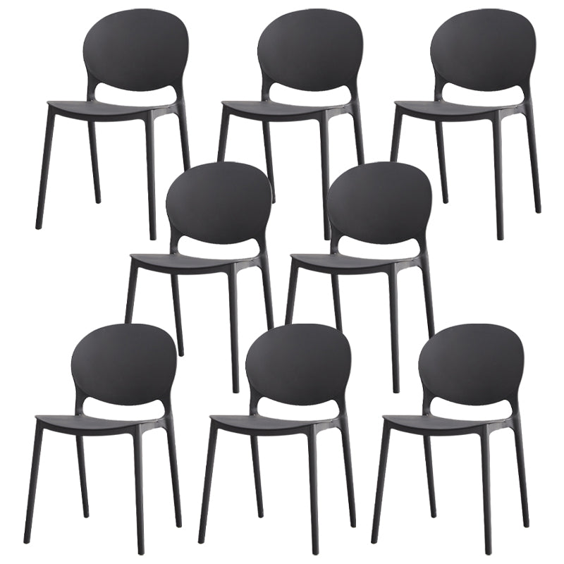 Modern Plastic Chair Kitchen Open Back Dining Side Furniture in Matte Finish