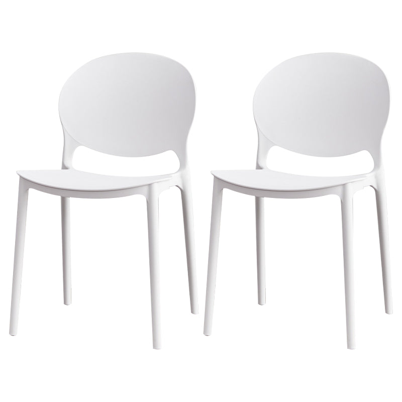 Modern Plastic Chair Kitchen Open Back Dining Side Furniture in Matte Finish