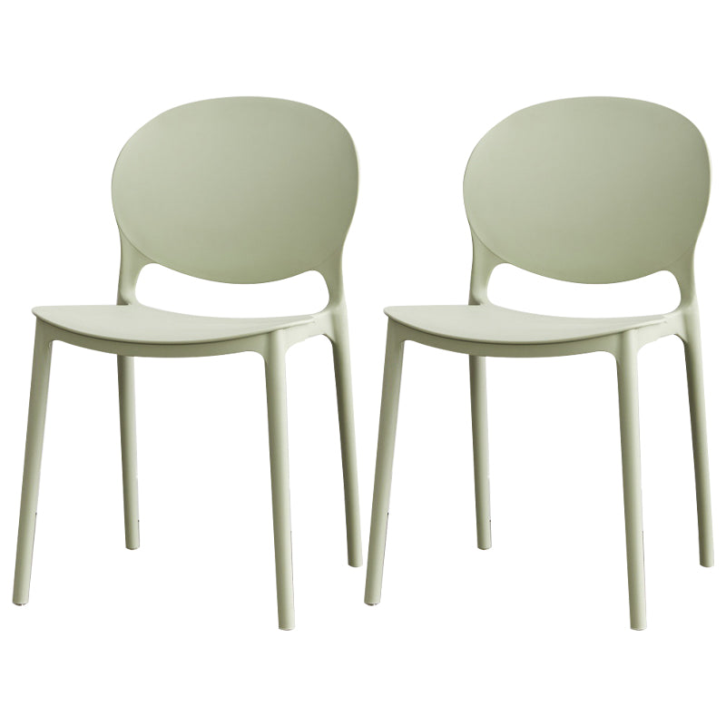 Modern Plastic Chair Kitchen Open Back Dining Side Furniture in Matte Finish