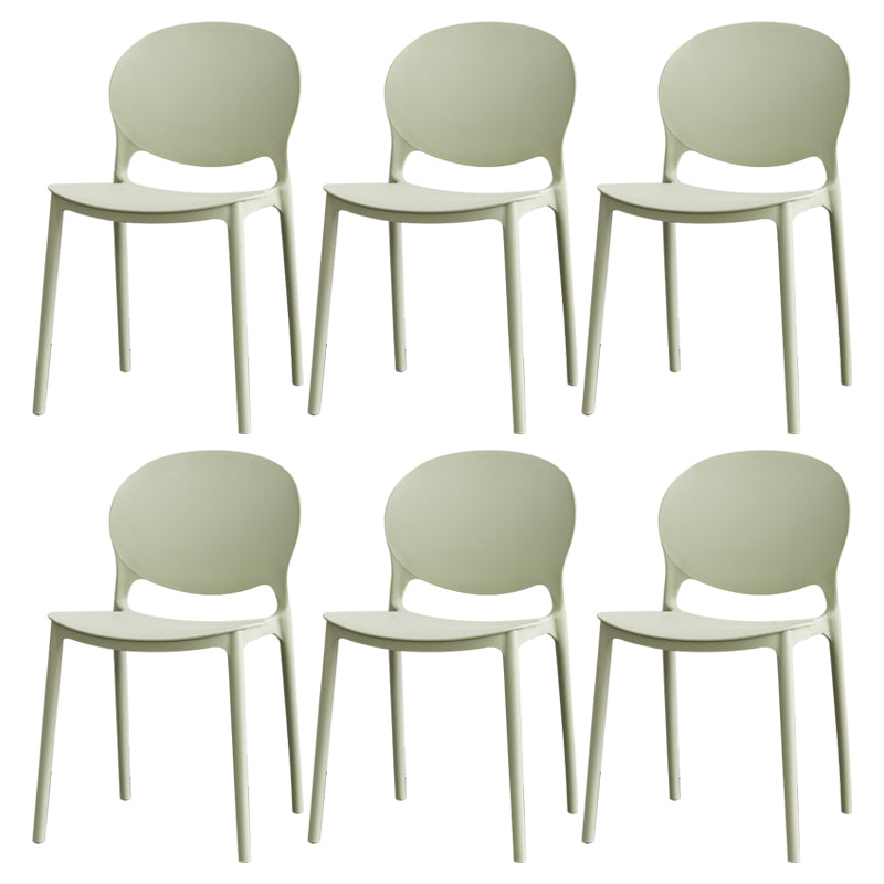 Modern Plastic Chair Kitchen Open Back Dining Side Furniture in Matte Finish