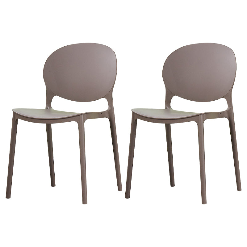 Modern Plastic Chair Kitchen Open Back Dining Side Furniture in Matte Finish