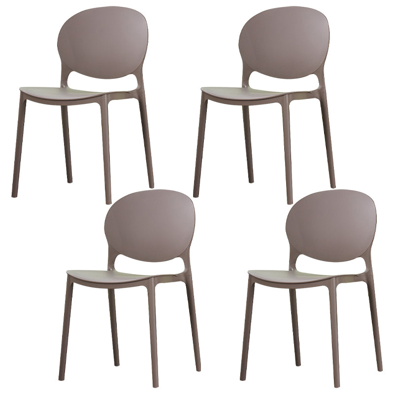 Modern Plastic Chair Kitchen Open Back Dining Side Furniture in Matte Finish