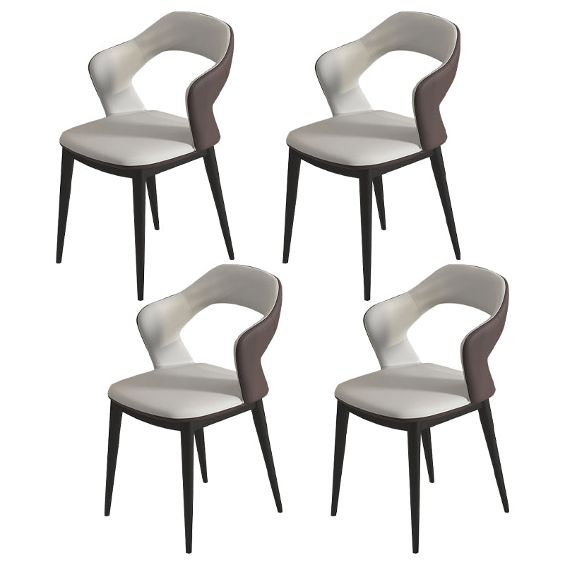 Modern Style Faux Leather Dining Side Chairs Open Back Dining Side Chair