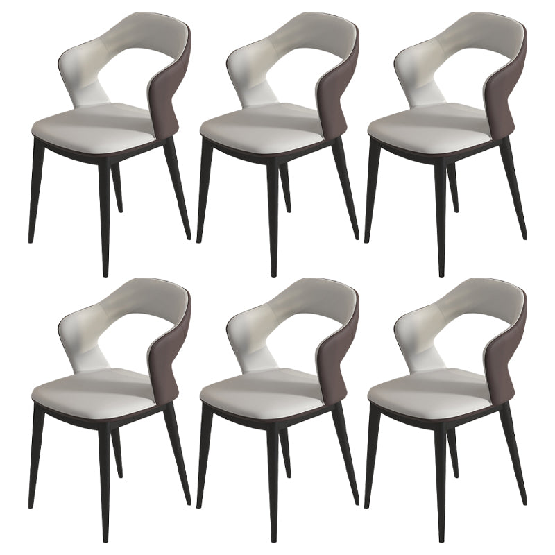 Modern Style Faux Leather Dining Side Chairs Open Back Dining Side Chair