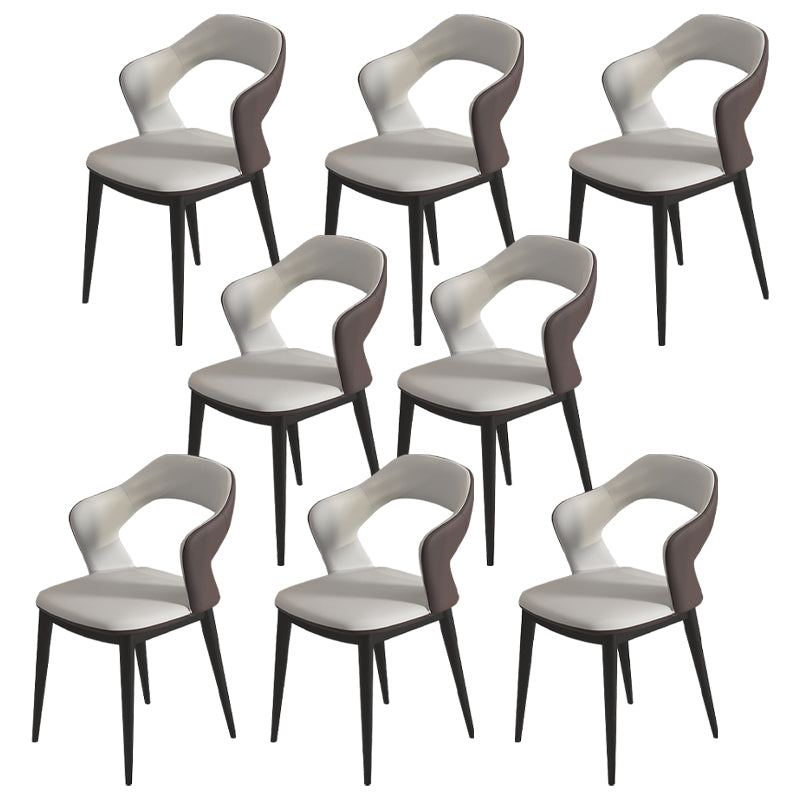 Modern Style Faux Leather Dining Side Chairs Open Back Dining Side Chair