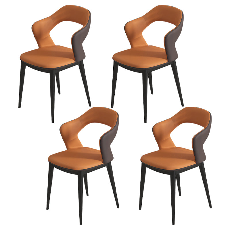 Modern Style Faux Leather Dining Side Chairs Open Back Dining Side Chair
