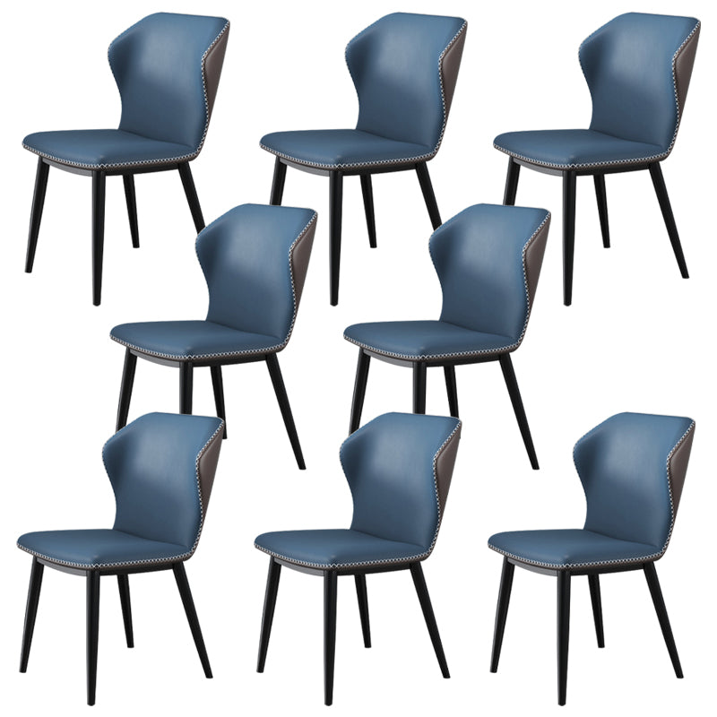 Industrial Metal Dining Room Chair Faux Leather Dining Chair for Restaurant Use