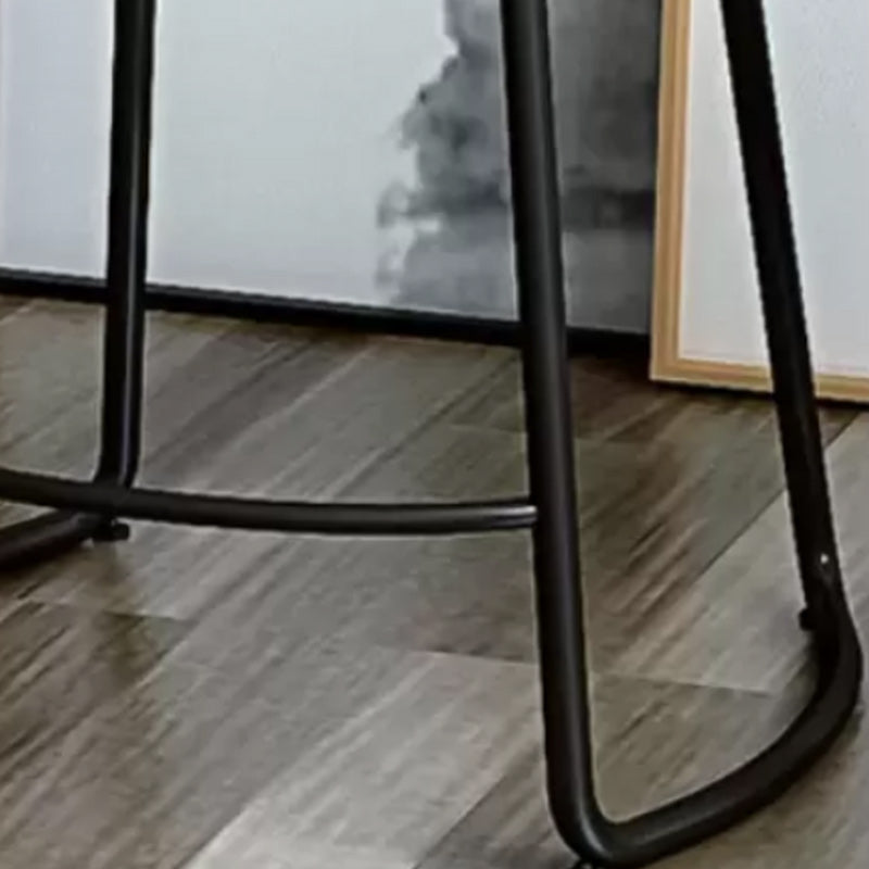 Industrial Armless Backless Counter Stool Iron Cafe Bar Stool with Wooden Seat and Pedal