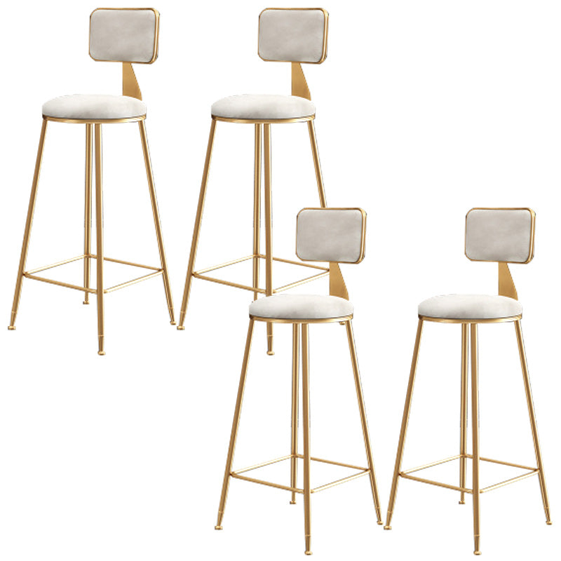 Nordic Glam Bar Stool Round Bar Stool for Home with Metal Legs