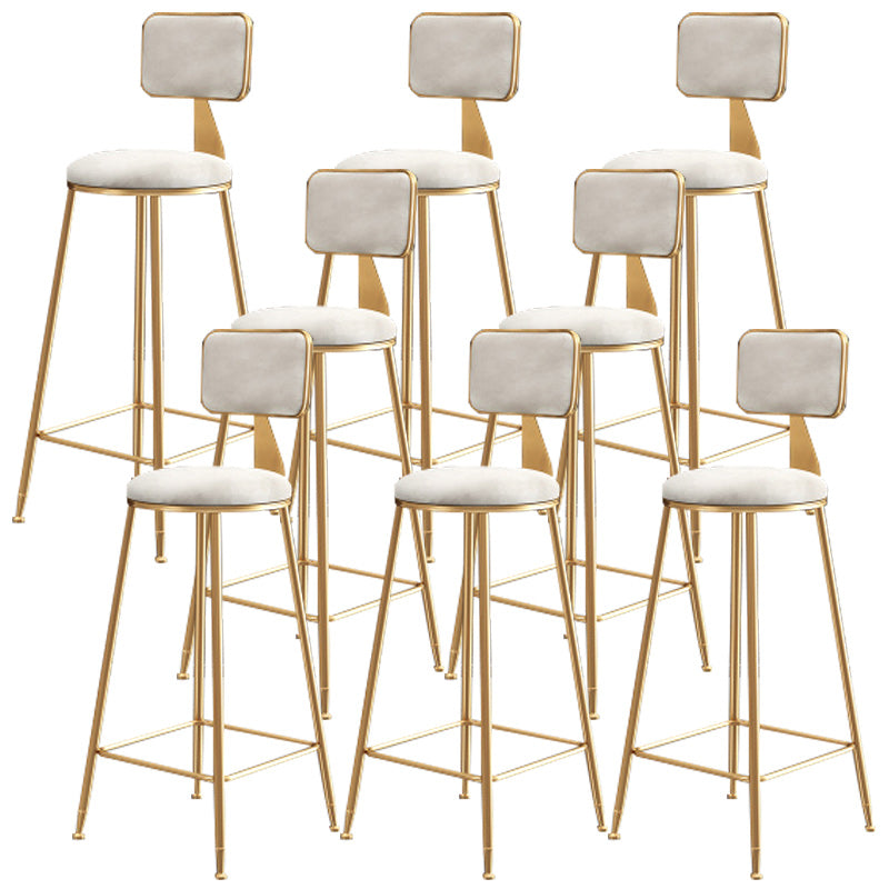 Nordic Glam Bar Stool Round Bar Stool for Home with Metal Legs