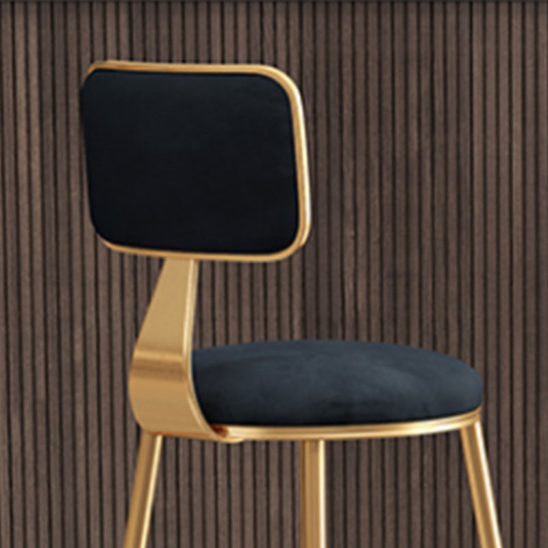 Nordic Glam Bar Stool Round Bar Stool for Home with Metal Legs