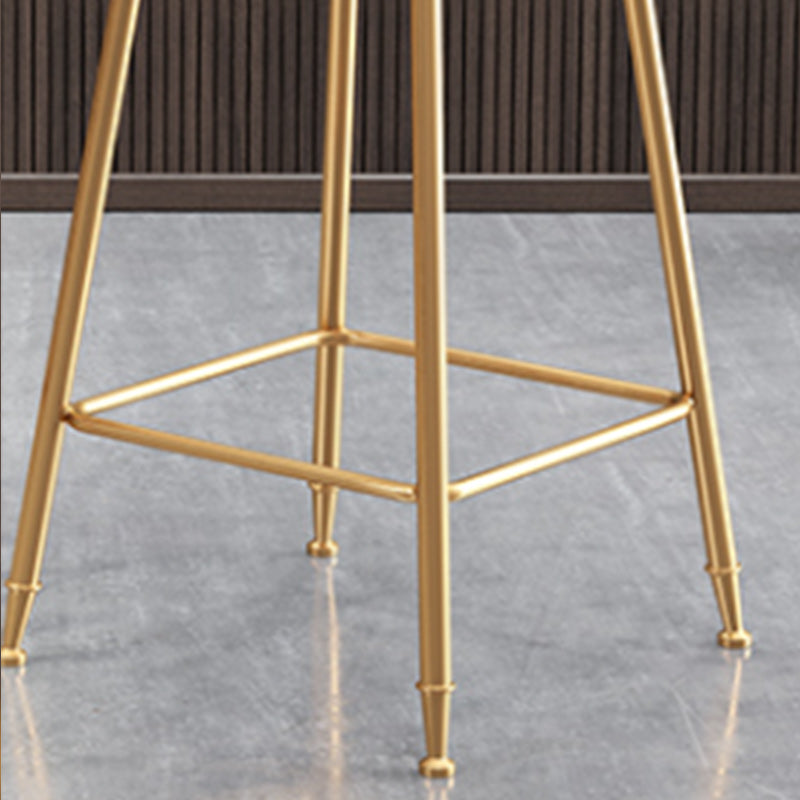 Nordic Glam Bar Stool Round Bar Stool for Home with Metal Legs