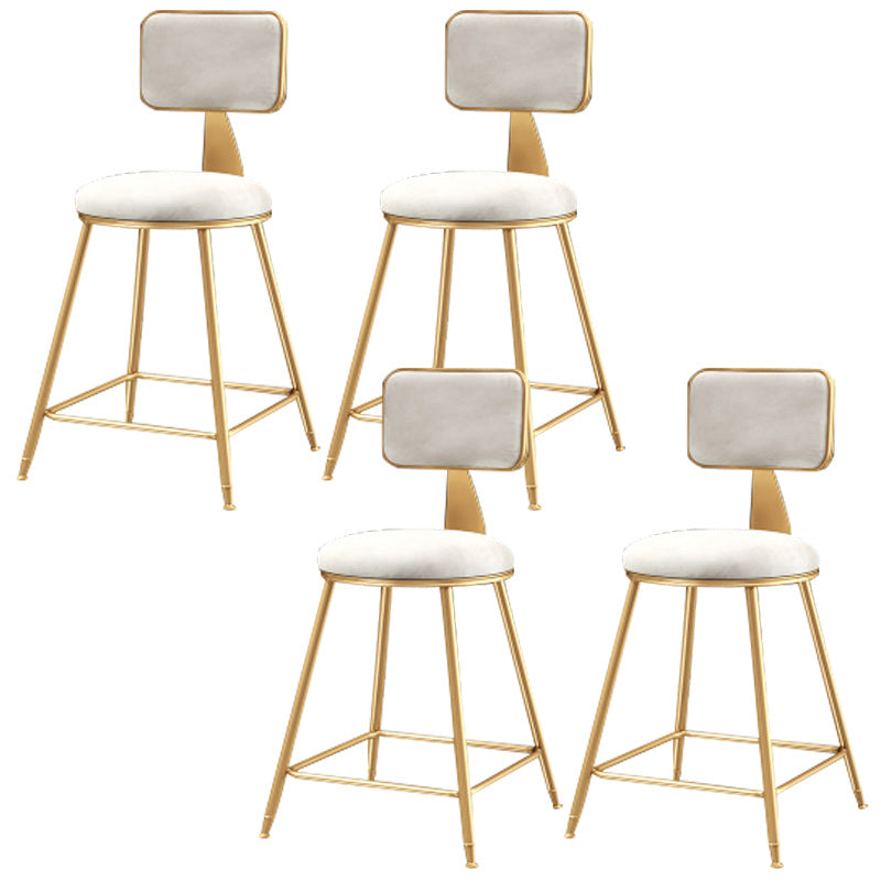 Nordic Glam Bar Stool Round Bar Stool for Home with Metal Legs