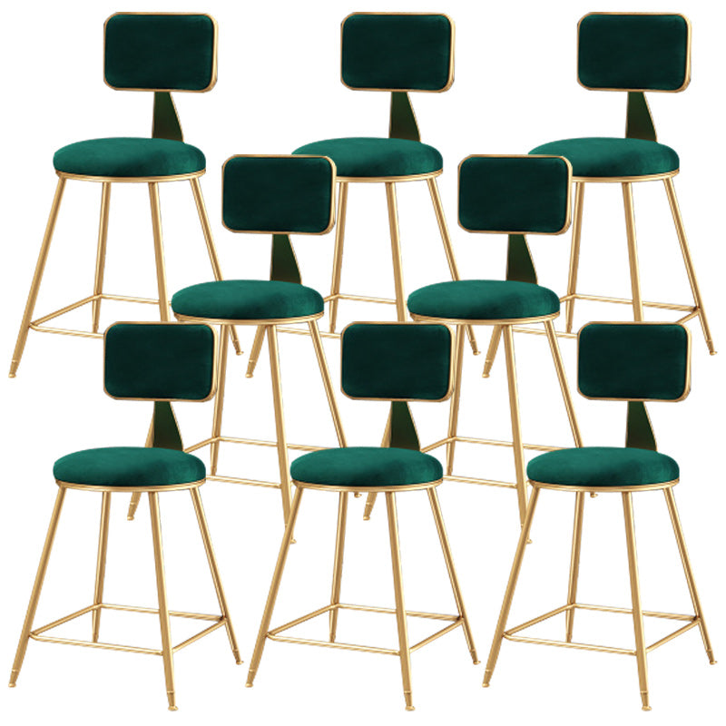 Nordic Glam Bar Stool Round Bar Stool for Home with Metal Legs
