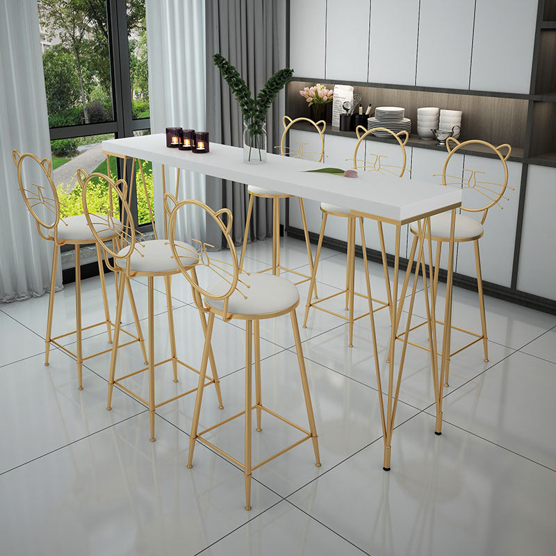 Glam Style Rectangle Bar Table Bar-Height Bistro Pub Table with 4 Legs