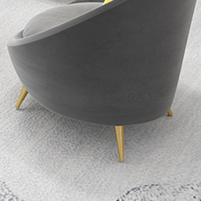 Velvet Sloped Arm Sofa Contemporary Standard Sofa with Sewn Pillow Back
