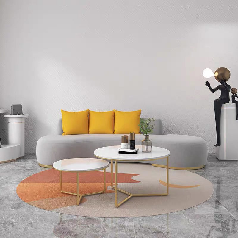 Modern Style Sofa Wind No Armrest No Cushioning Back Sponge Padded Grey/white Sofa Bed