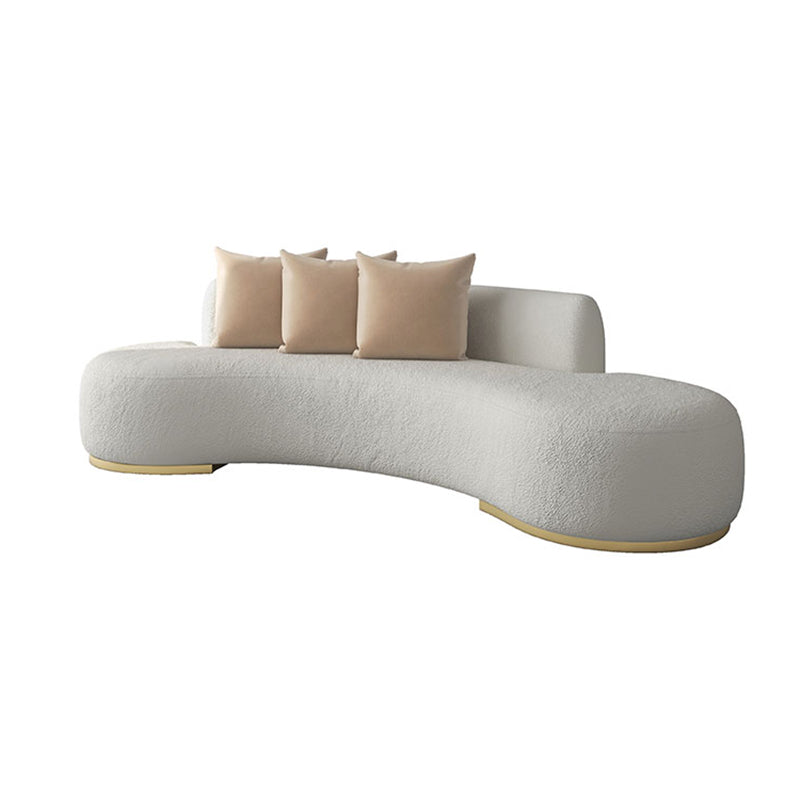 Modern Style Sofa Wind No Armrest No Cushioning Back Sponge Padded Grey/white Sofa Bed
