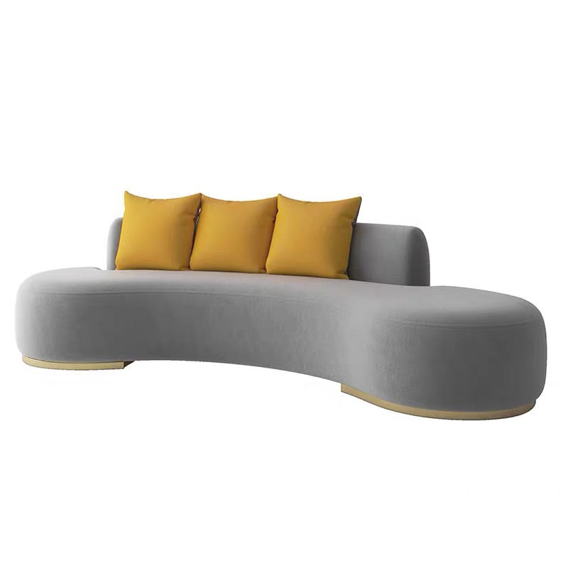 Modern Style Sofa Wind No Armrest No Cushioning Back Sponge Padded Grey/white Sofa Bed
