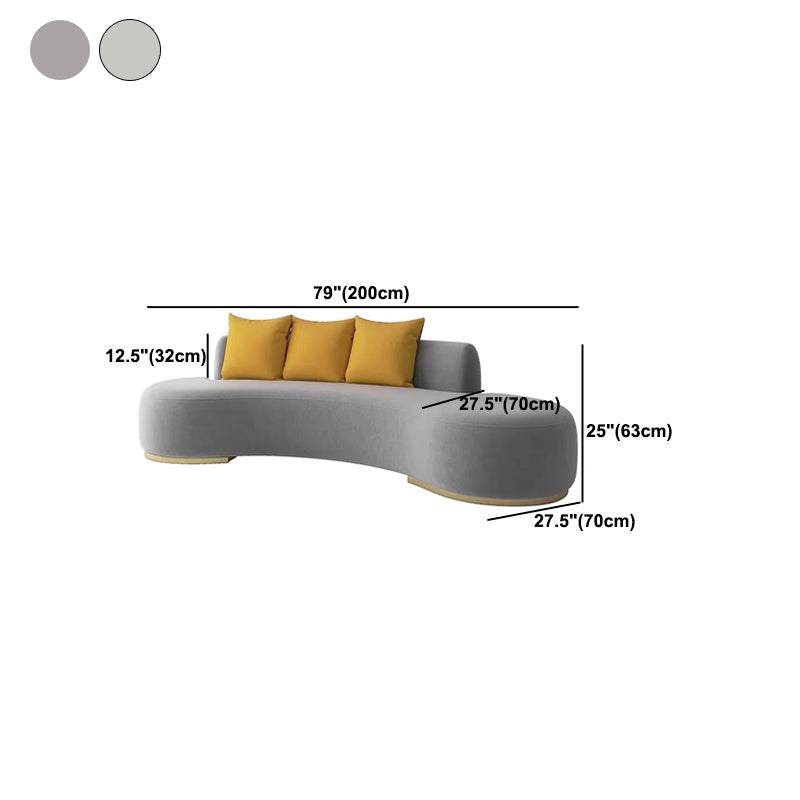 Modern Style Sofa Wind No Armrest No Cushioning Back Sponge Padded Grey/white Sofa Bed