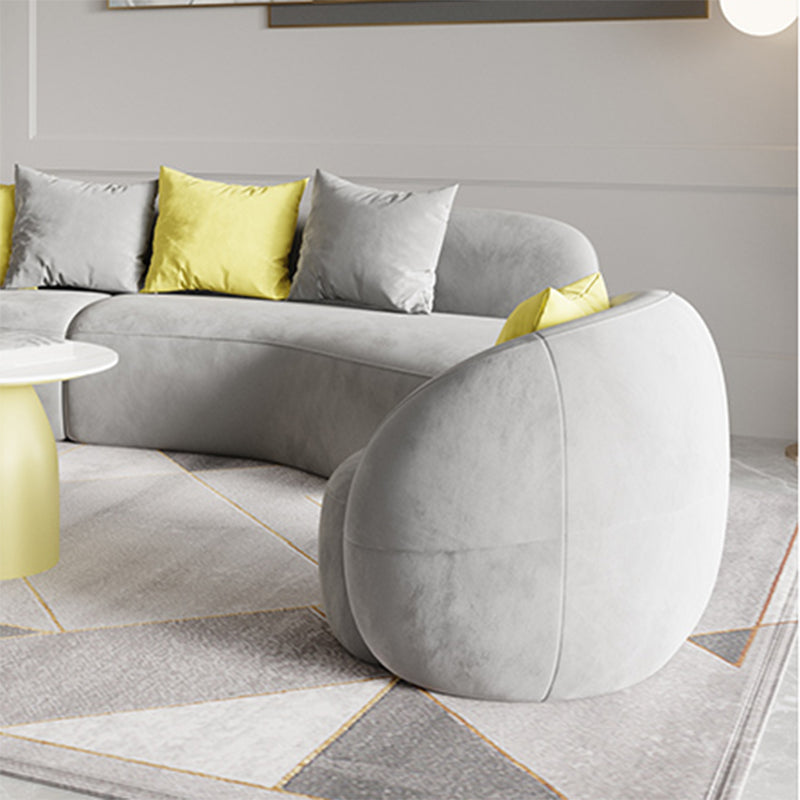 Modern Style Sofa Bed Even Back Armrest No Cushion Back Grey Sofa