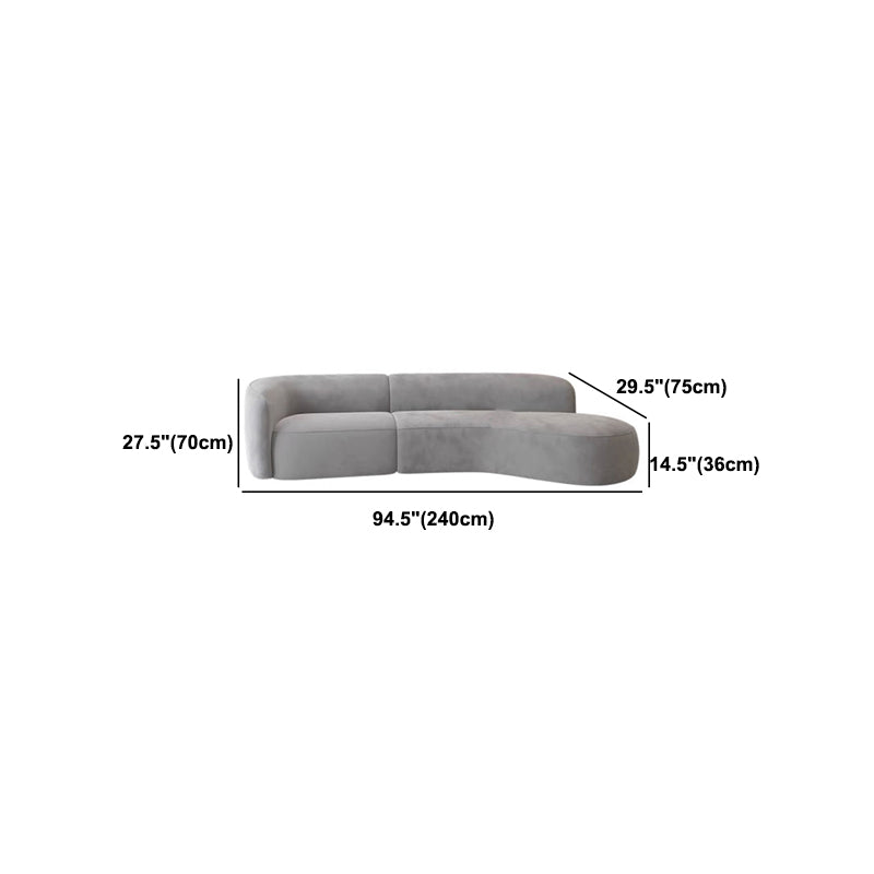 Modern Style Sofa Bed Even Back Armrest No Cushion Back Grey Sofa