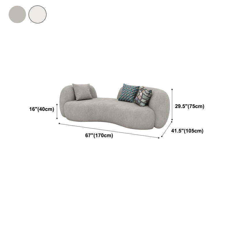 Contemporary Recessed Arm Sofa Pillow Back Curved Sofa for Living Room
