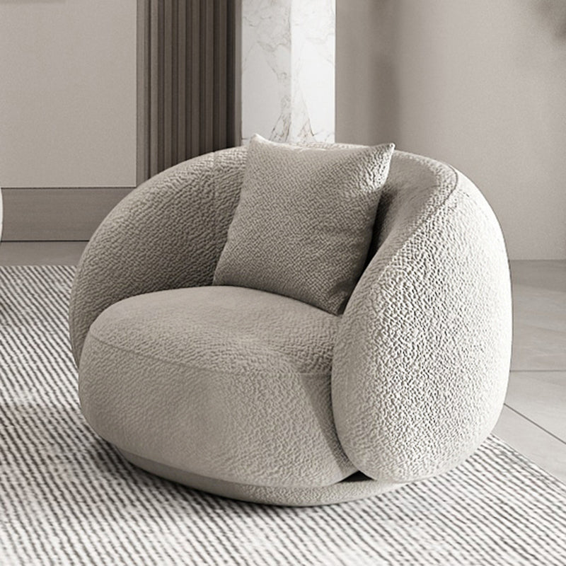 Wool Sloped Arm Sofa Contemporary Curved Sofa for Living Room, Apartment