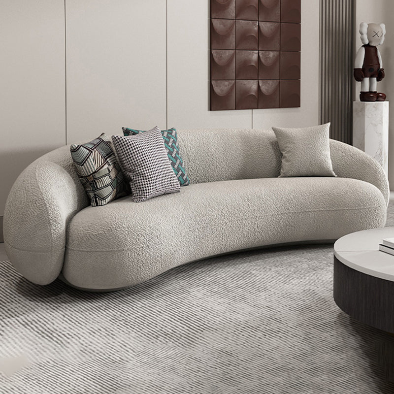 Wool Sloped Arm Sofa Contemporary Curved Sofa for Living Room, Apartment