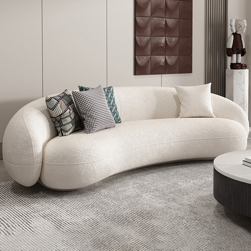 Wool Sloped Arm Sofa Contemporary Curved Sofa for Living Room, Apartment