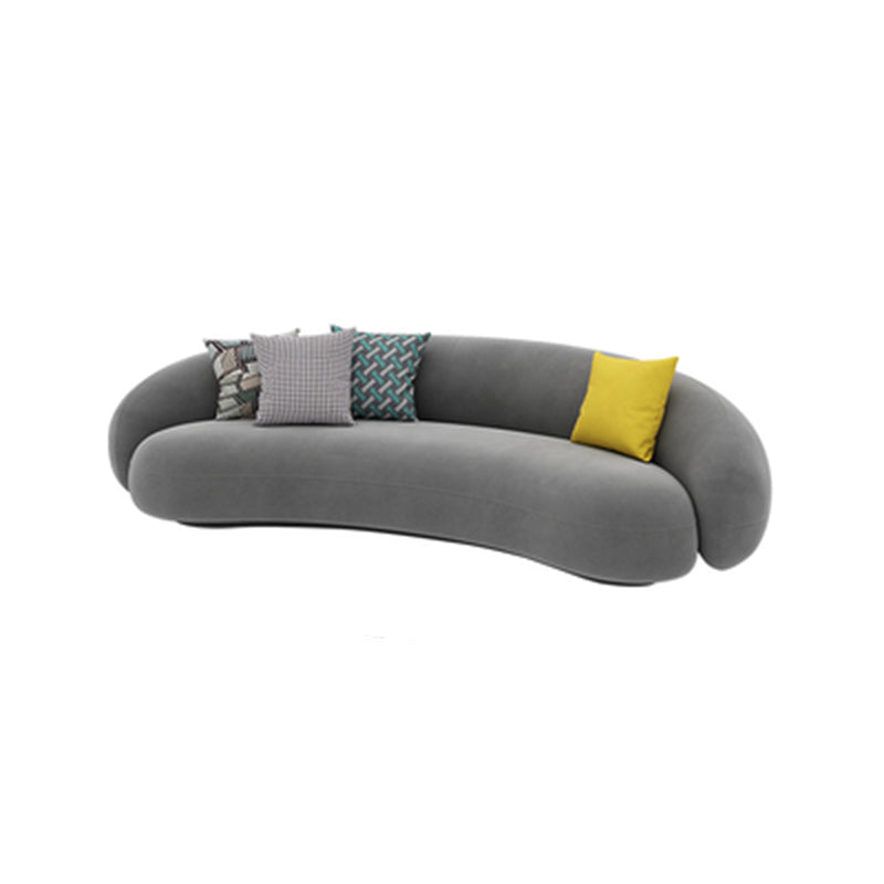 Wool Sloped Arm Sofa Contemporary Curved Sofa for Living Room, Apartment
