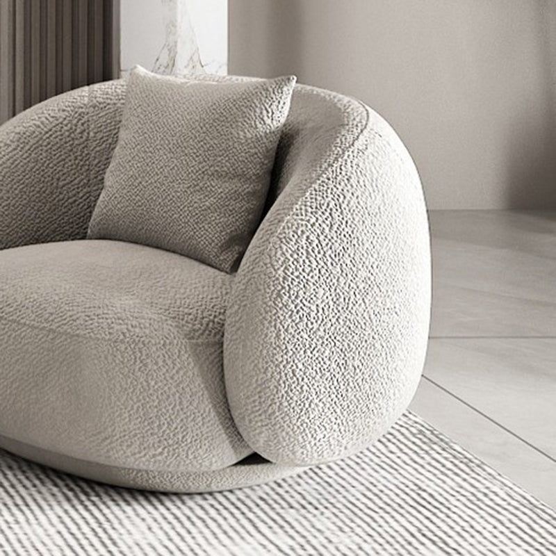 Wool Sloped Arm Sofa Contemporary Curved Sofa for Living Room, Apartment