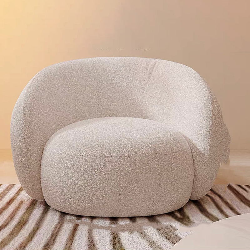 Modern Style Sofa Bed Curved Back with Sponge Cushions Filled with Sloped Armrest