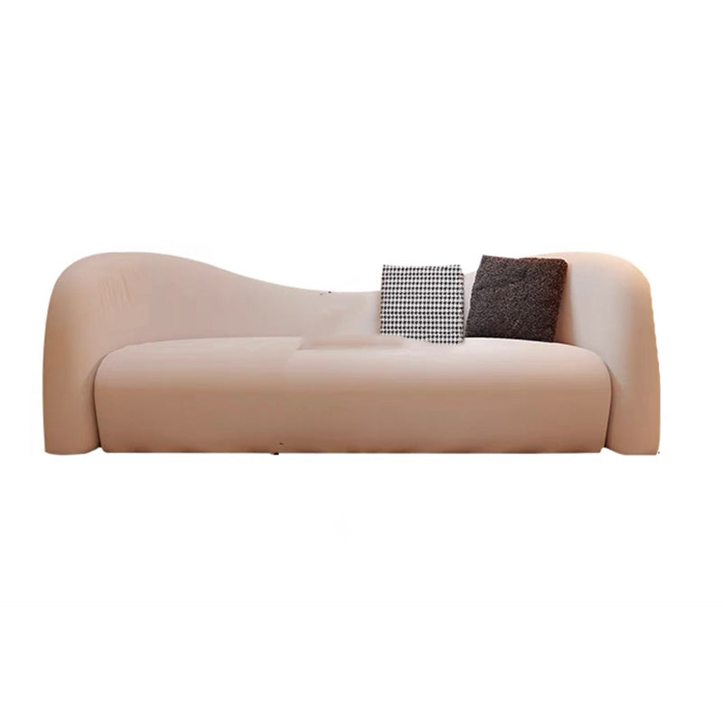Modern Style Sofa Bed Curved Back with Sponge Cushions Filled with Sloped Armrest