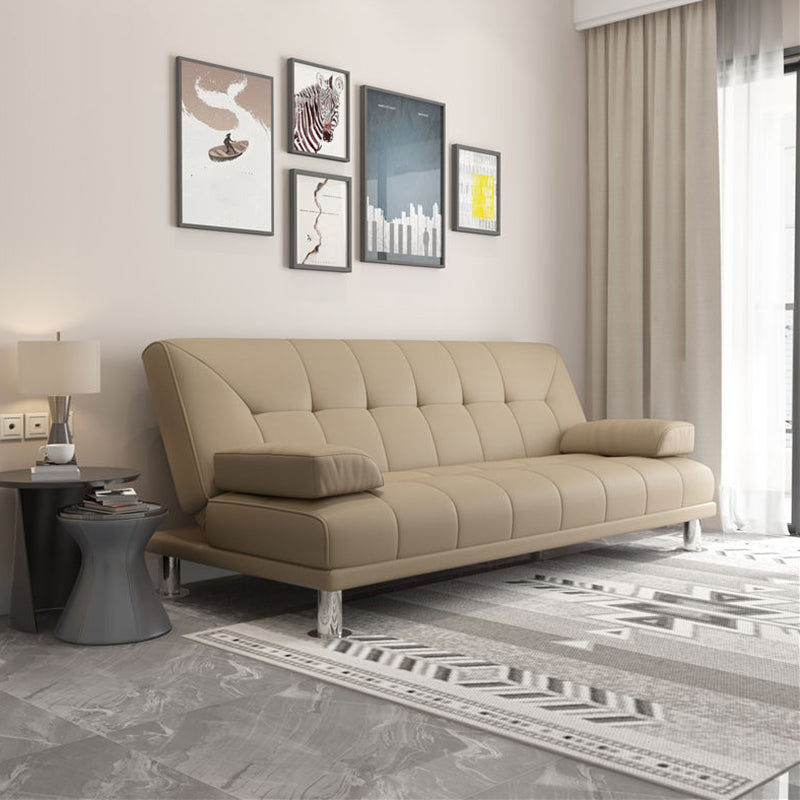 31.5"/34.6" H Faux Leather Pillow Top Arm Tufted Sofa Bed For Living Room