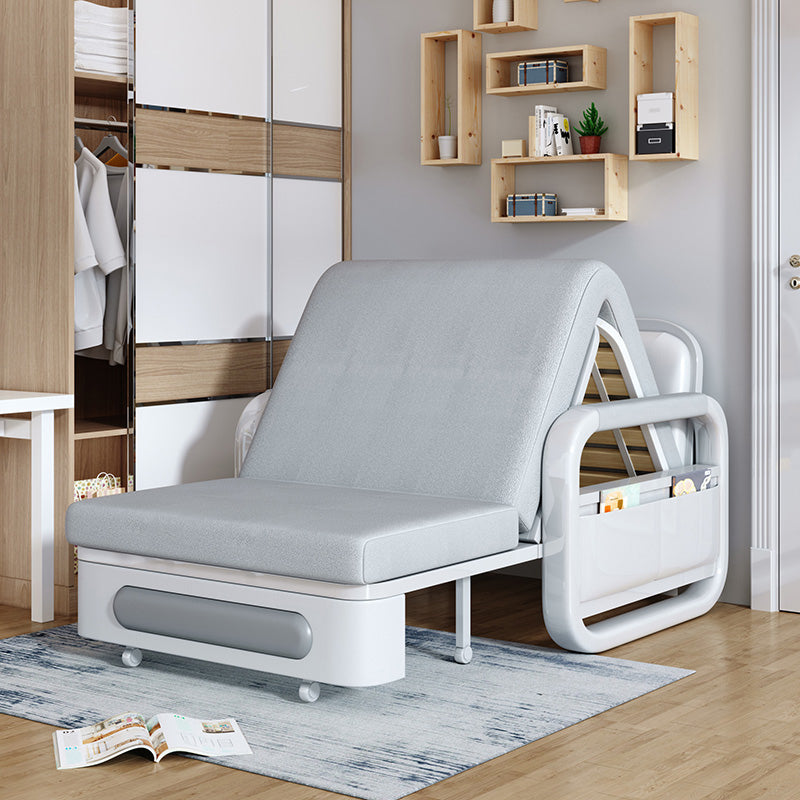 Tight Back Modern Square Arm Sofa Bed in Grey for Living Room
