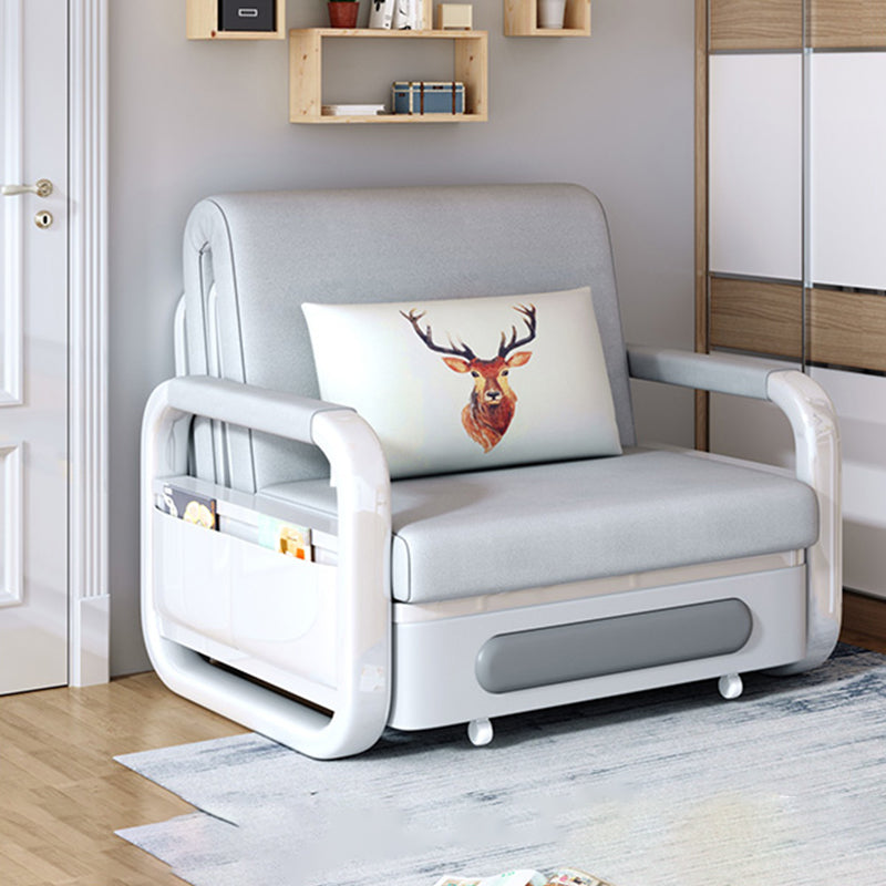 Tight Back Modern Square Arm Sofa Bed in Grey for Living Room